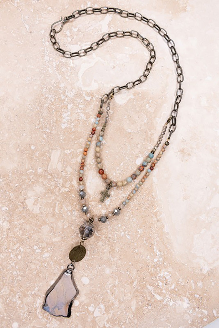 Glass Beads Convertible Necklace Bracelet