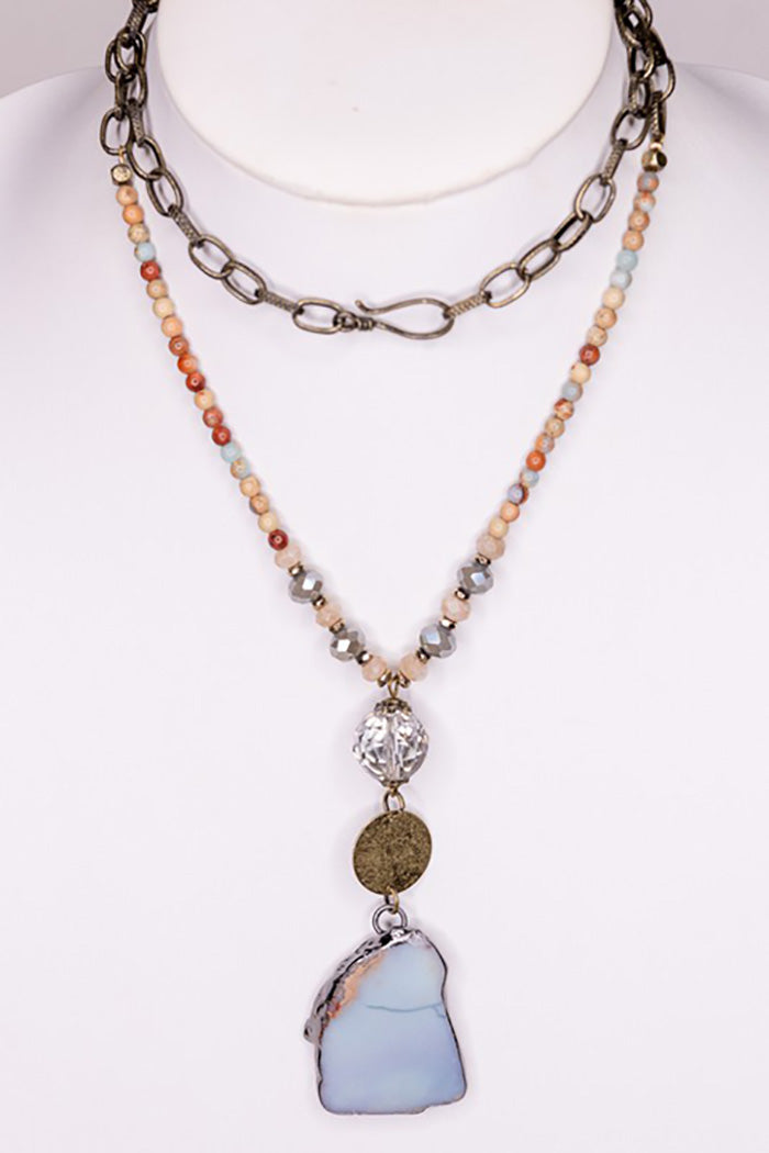 Glass Beads Convertible Necklace Bracelet