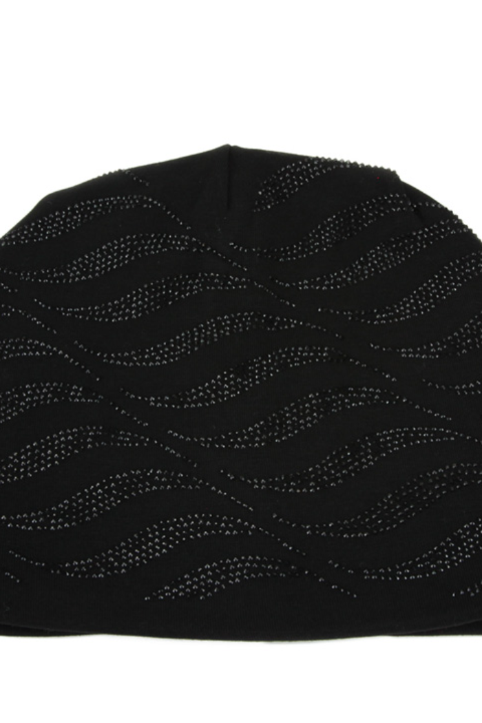 Zebra Print Gem Rhinestone Beanie