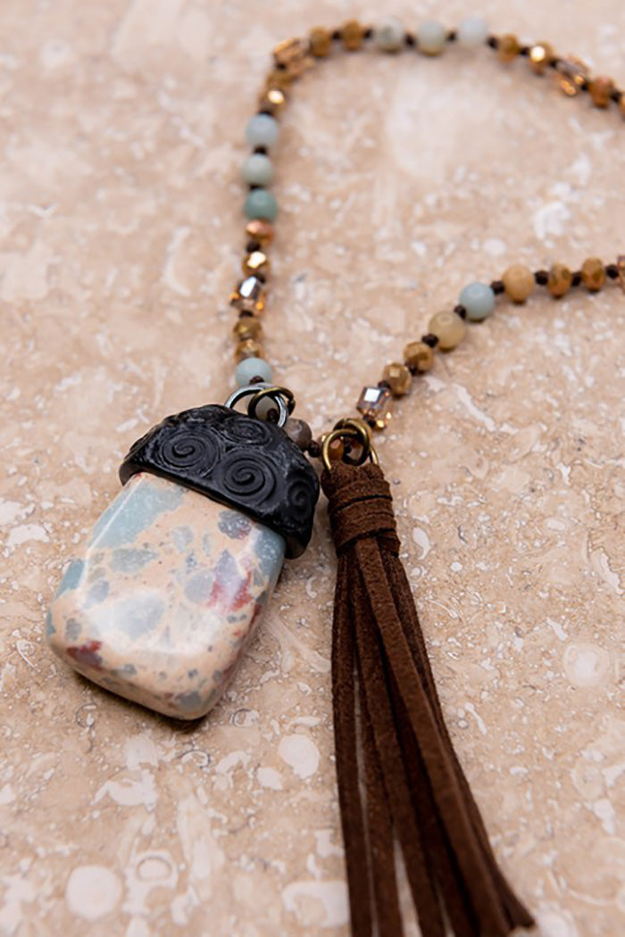 Beaded Natural Stones Necklace