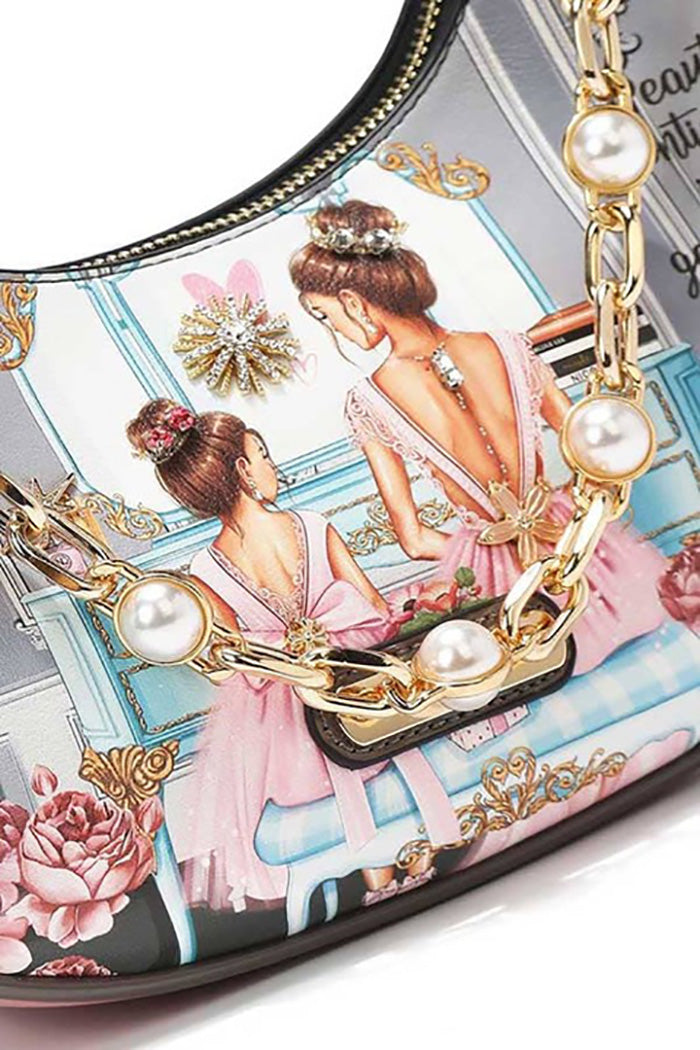 PEARL CHAIN LINK SHOULDER BAG