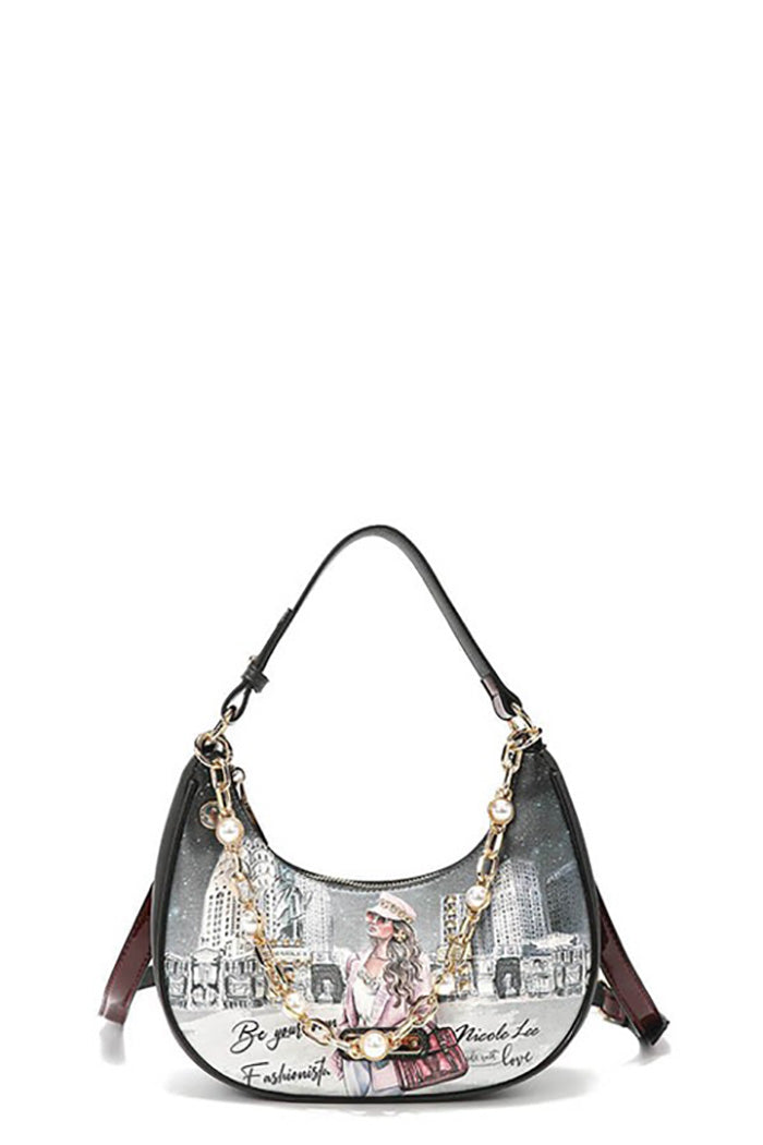 PEARL CHAIN LINK SHOULDER BAG