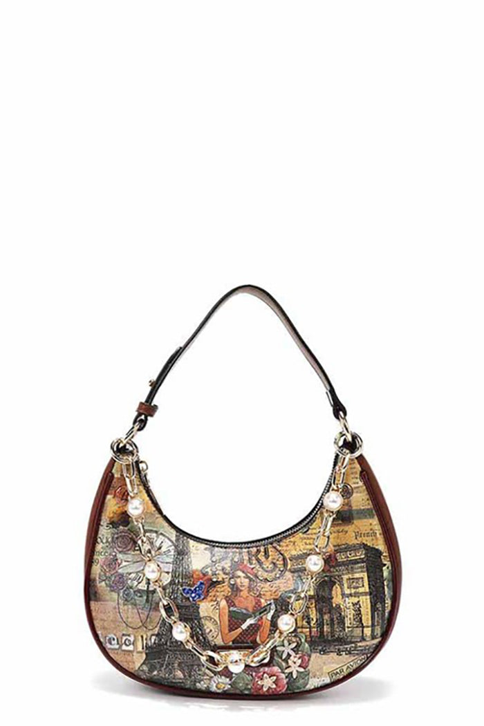 PEARL CHAIN LINK SHOULDER BAG