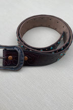EMBOSSED LEATHER WESTERN BUCKLE BELT