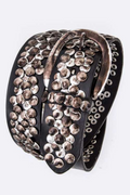 Mix Studs Distressed Leather Belt