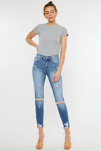 High Rise Ankle Skinny Jeans