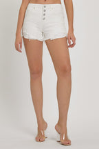 Mid Rise Button Down Shorts