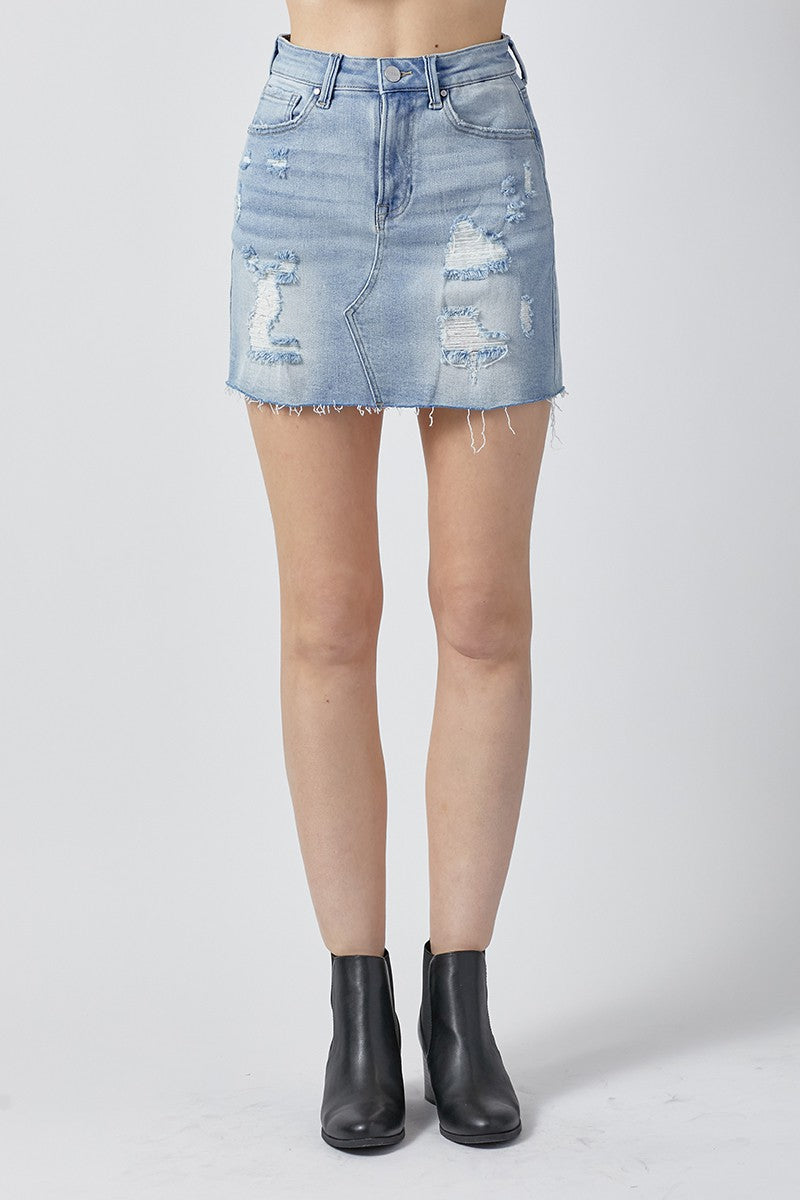 Distressed Mini Skirt