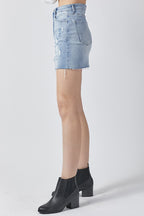 Distressed Mini Skirt