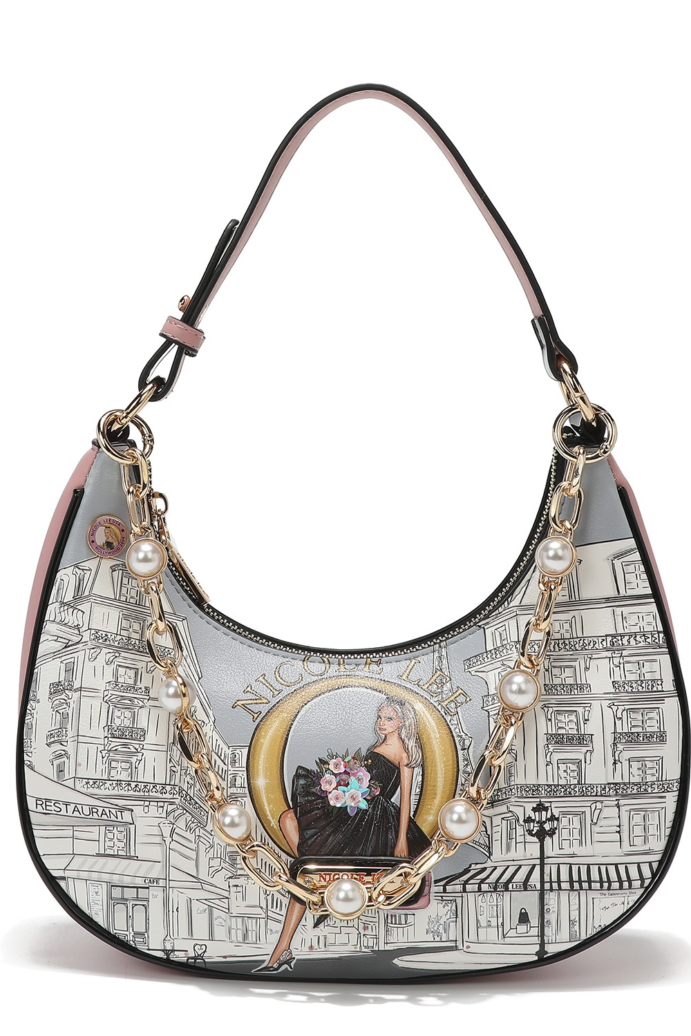 PEARL CHAIN LINK SHOULDER BAG