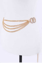 Rhinestone Double Layer Chain Belt