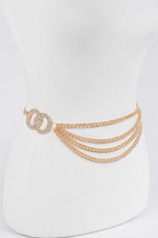 Rhinestone Double Layer Chain Belt