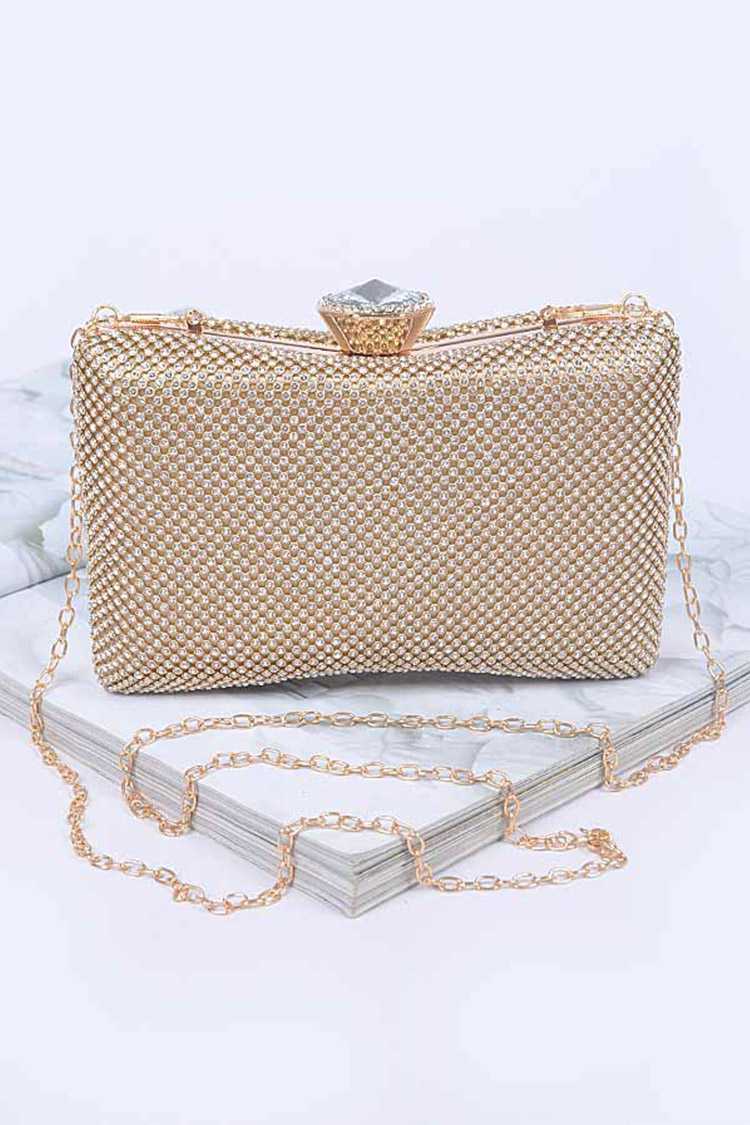 Rhinestone Box Clutch Evening Bag
