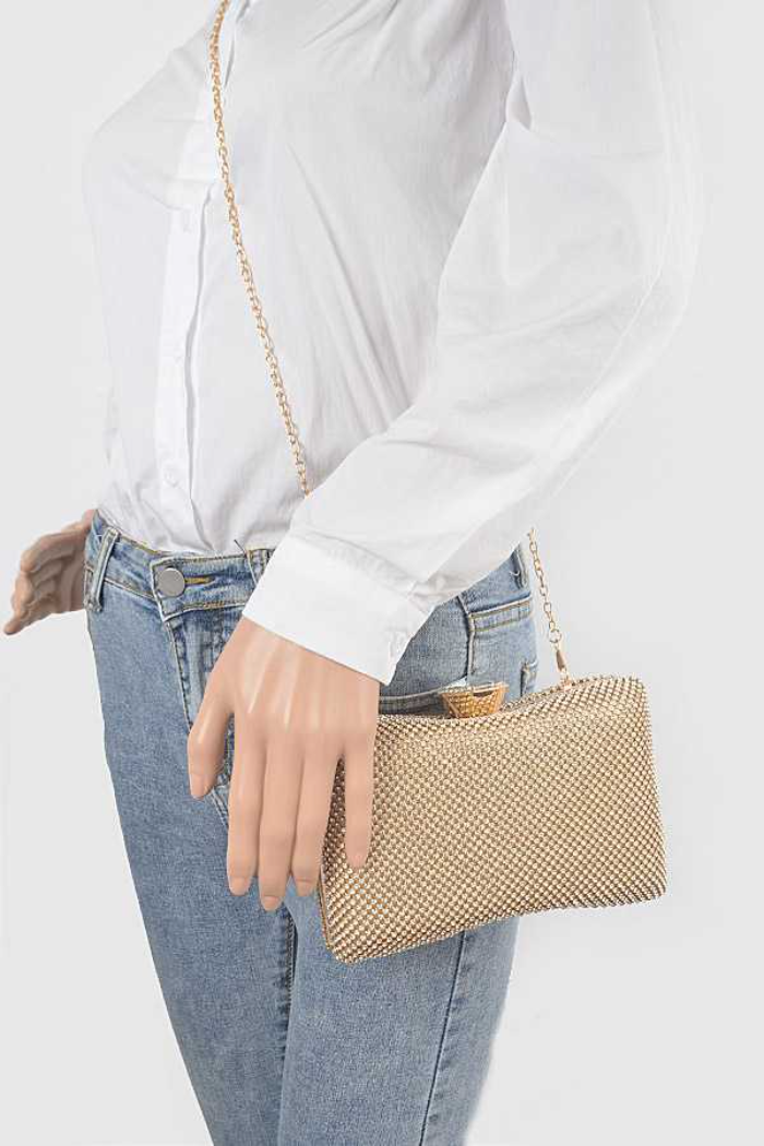 Rhinestone Box Clutch Evening Bag