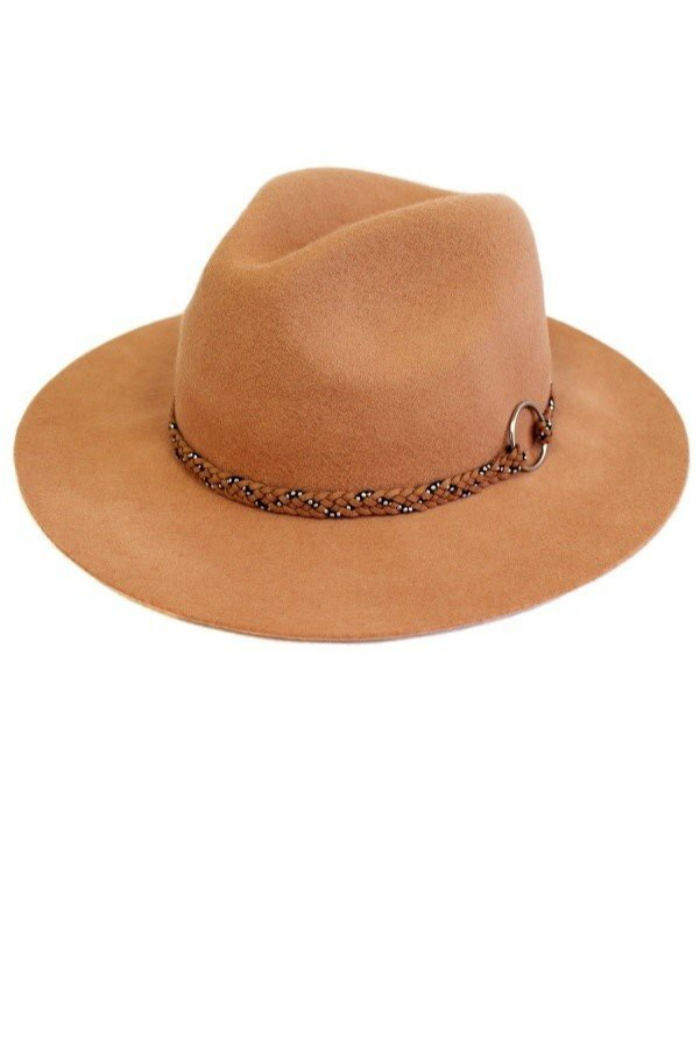 Braided Faux Suede Strap Panama