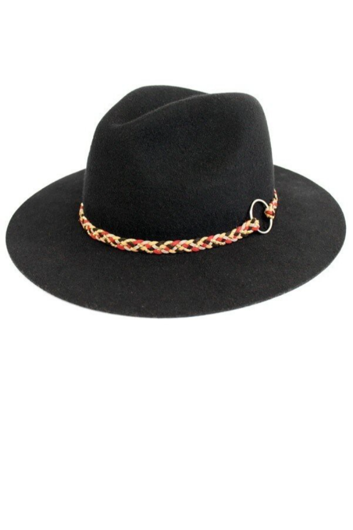 Braided Faux Suede Strap Panama