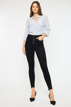 High Rise Button Fly Super Skinny Jeans