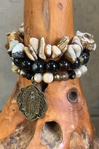 Natural Stone And Beaded Bracelet