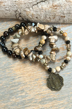 Natural Stone And Beaded Bracelet