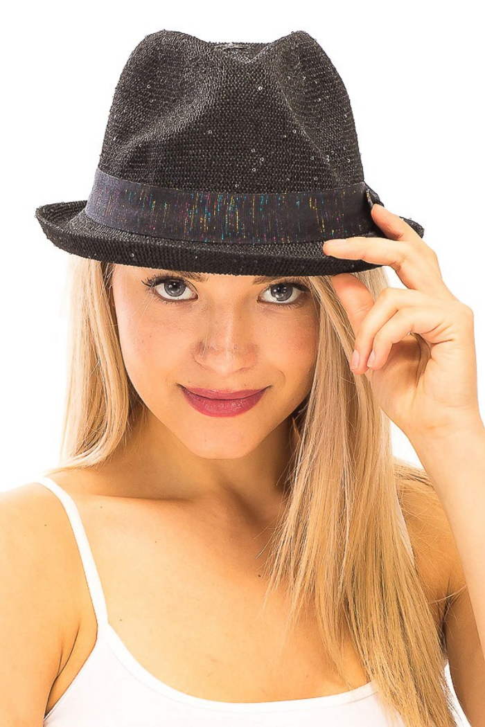 Sequins Embellished Fedora