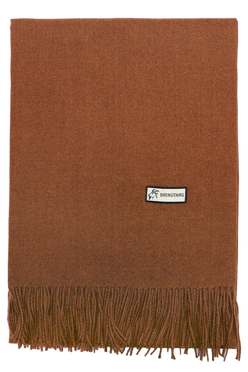 Oversized Fuzzy Faux Cashmere Oblong Wrap