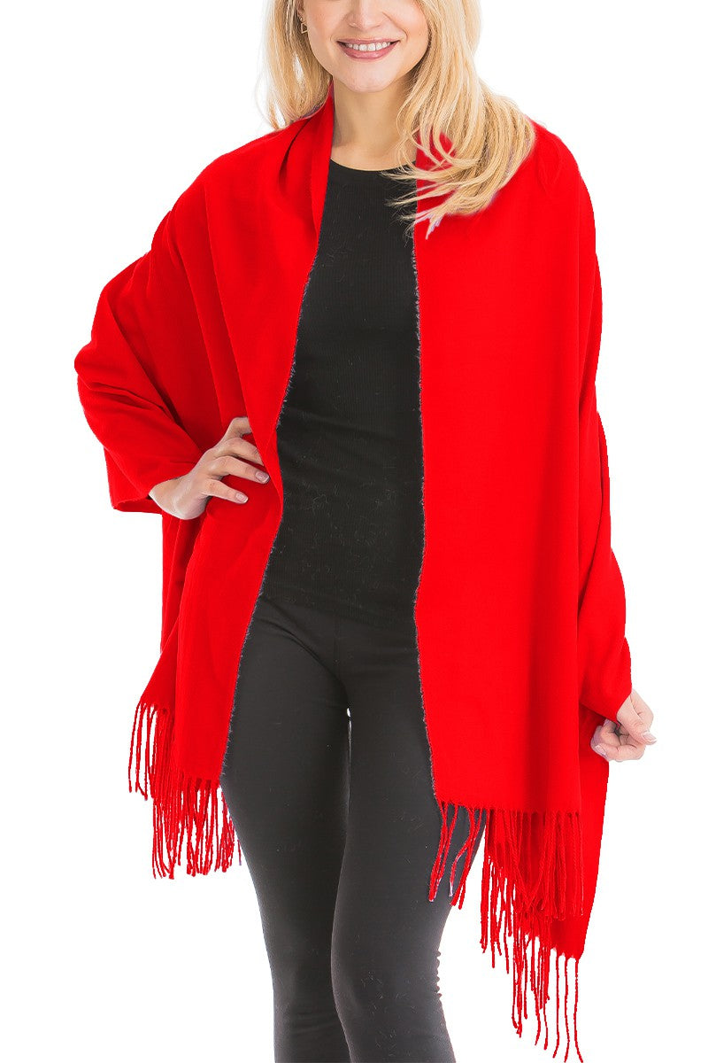 Oversized Fuzzy Faux Cashmere Oblong Wrap