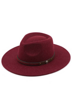 C.C Vegan Leather Trim Panama Hat