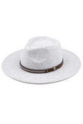 C.C Vegan Leather Trim Panama Hat