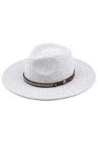 C.C Vegan Leather Trim Panama Hat