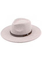 C.C Vegan Leather Trim Panama Hat
