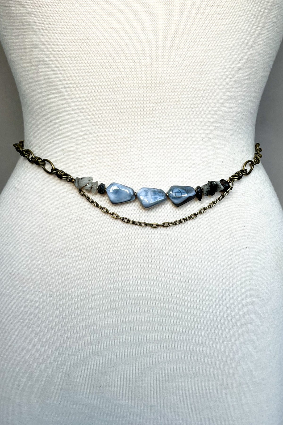 Bronze Chain Belt Stone Beading