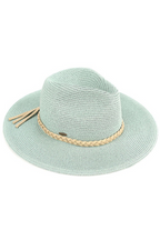 C.C Straw Panama Hat With Tied Ribbon
