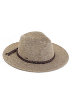 C.C Straw Panama Hat With Tied Ribbon