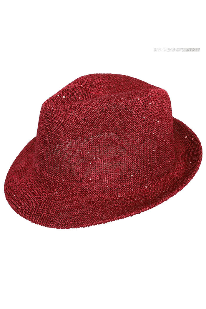 SEQUIN GLITTERING UPBRIM FEDORA HAT