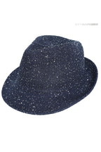 SEQUIN GLITTERING UPBRIM FEDORA HAT