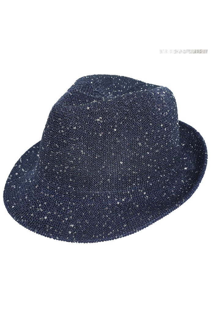 SEQUIN GLITTERING UPBRIM FEDORA HAT