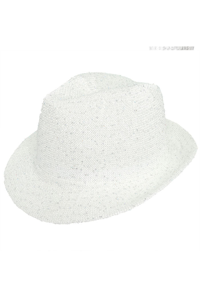SEQUIN GLITTERING UPBRIM FEDORA HAT