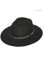 WIDE BRIM RHINESTONE BAND PANAMA HAT