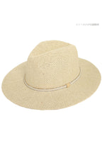 WIDE BRIM RHINESTONE BAND PANAMA HAT