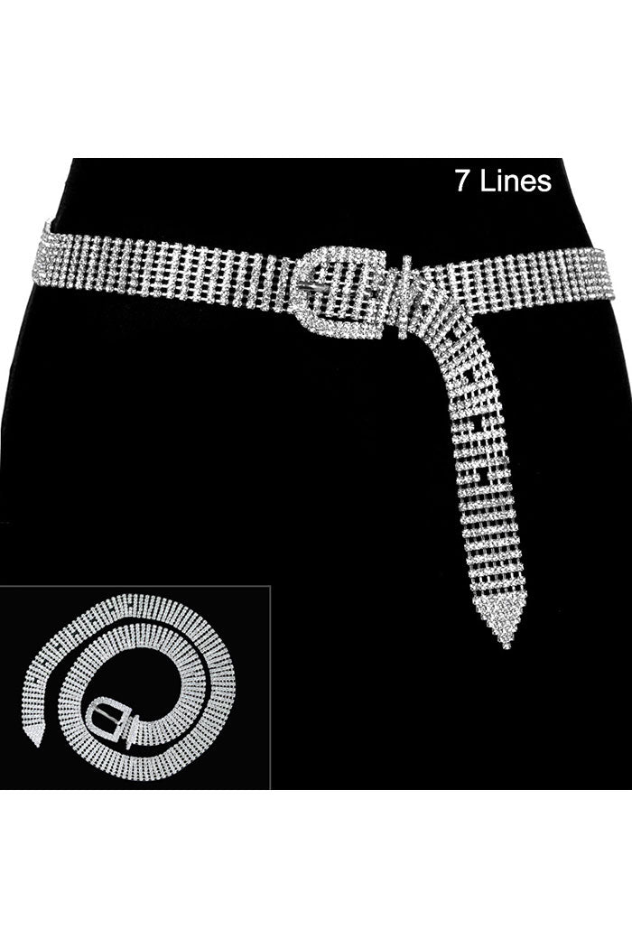 RHINESTONE BELT W/ RHINESTONE BUCKLE