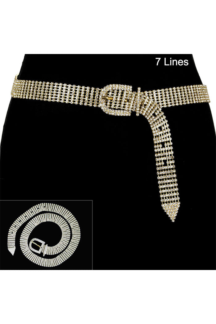 RHINESTONE BELT W/ RHINESTONE BUCKLE