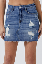 Distressed Mini Skirt