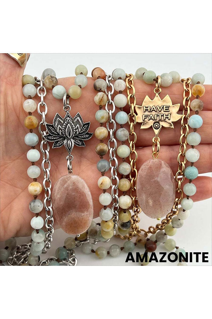 Have Faith Lotus Flower Long Necklace