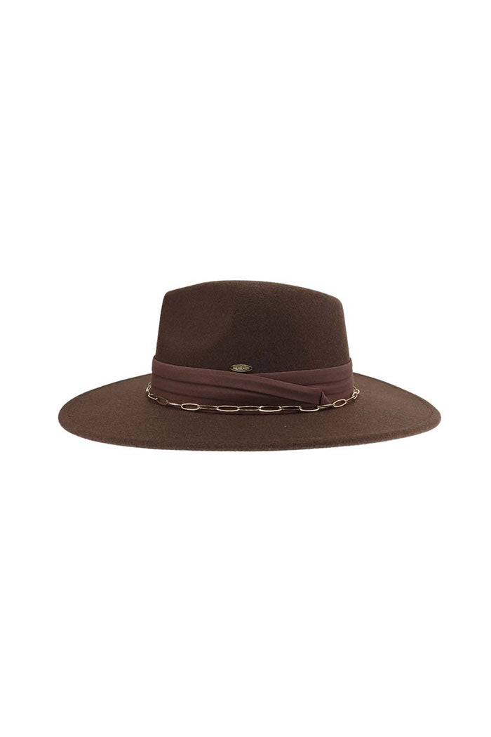 Chain and Pleated Band C.C Hat