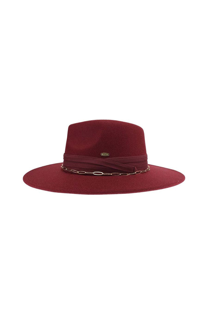 Chain and Pleated Band C.C Hat
