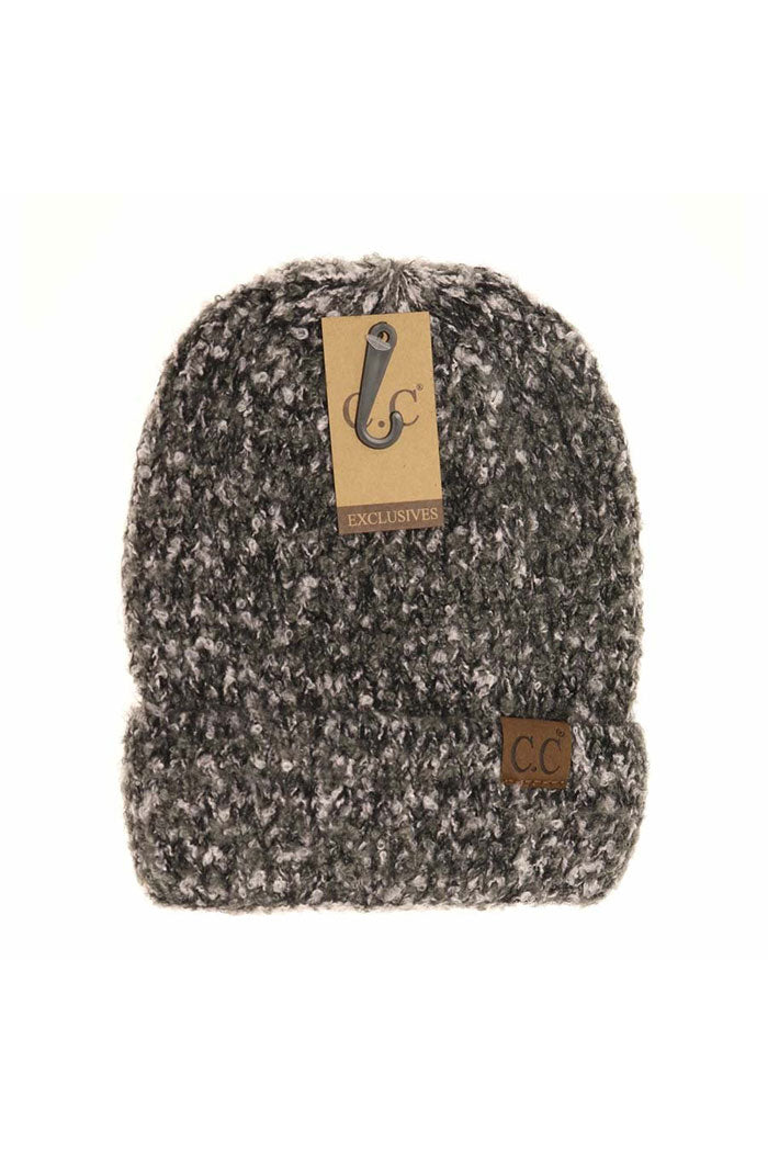 Soft Boucle Knit Cuff CC Beanie