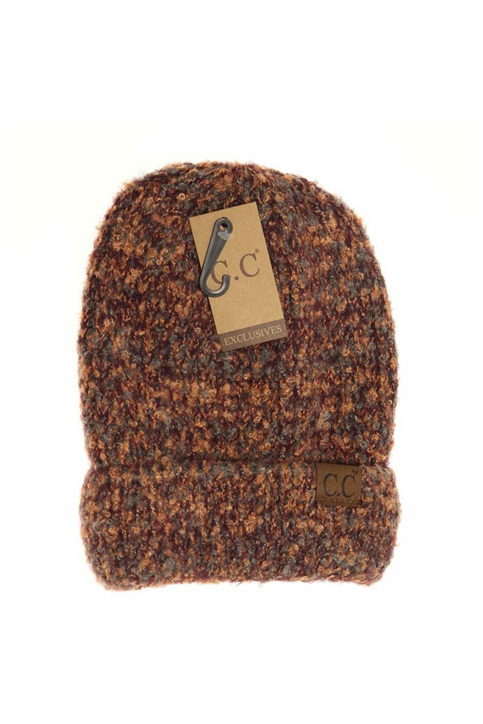Soft Boucle Knit Cuff CC Beanie