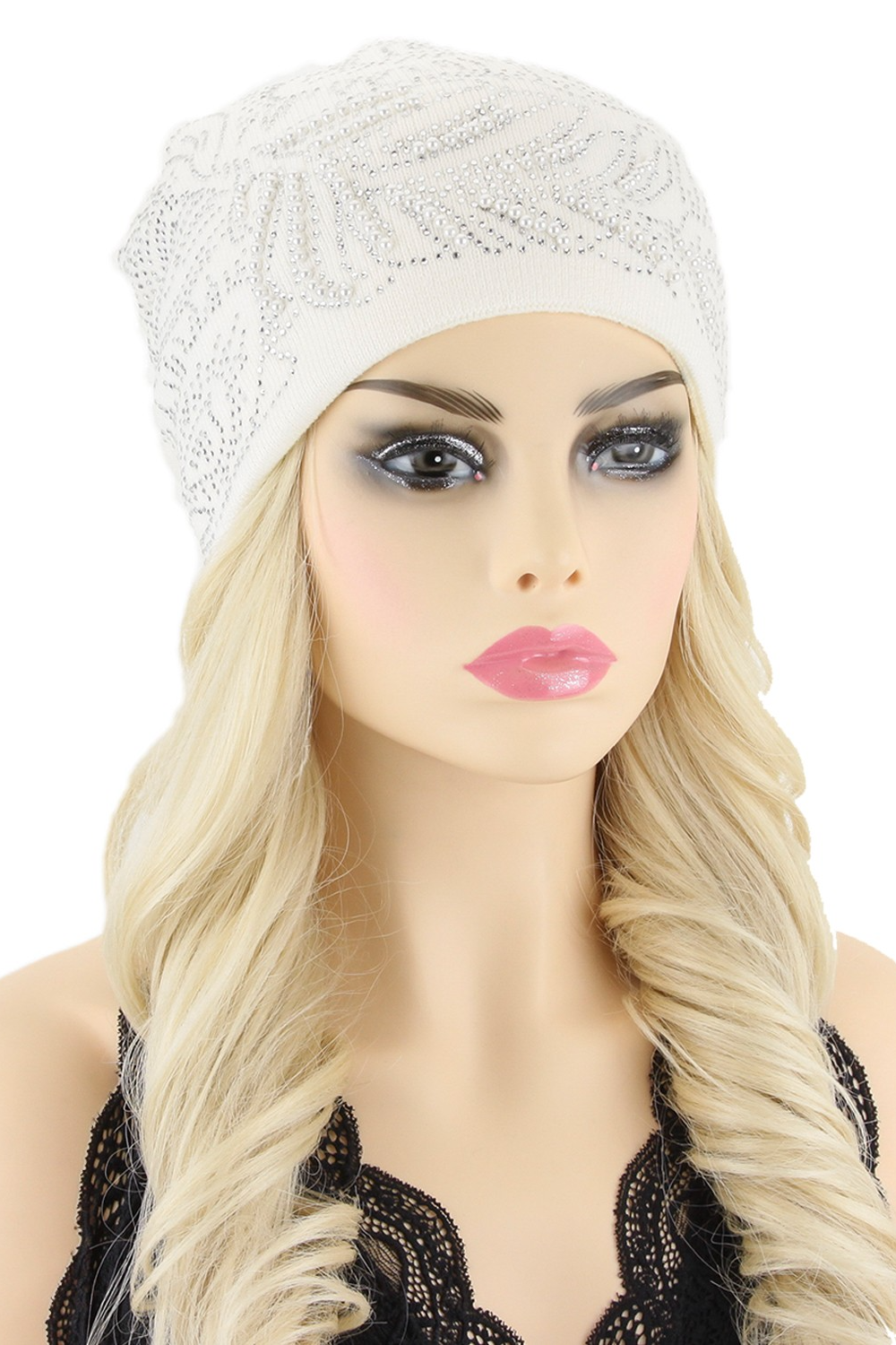Peacock Feather Gem Beanie