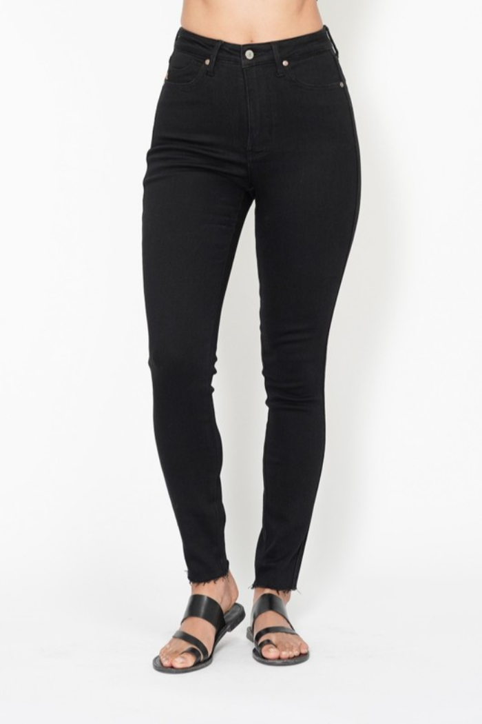 High Waist Shield Pockets Skinny Jeans