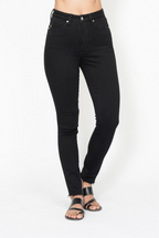 High Waist Shield Pockets Skinny Jeans
